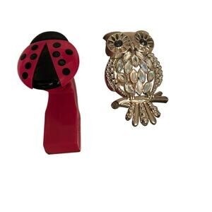 GUC Lot of 2 Bath & Bodyworks Wallflower Air Freshener Holders LadyBug/Owl